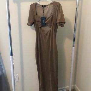 Tan Cut Out Dress